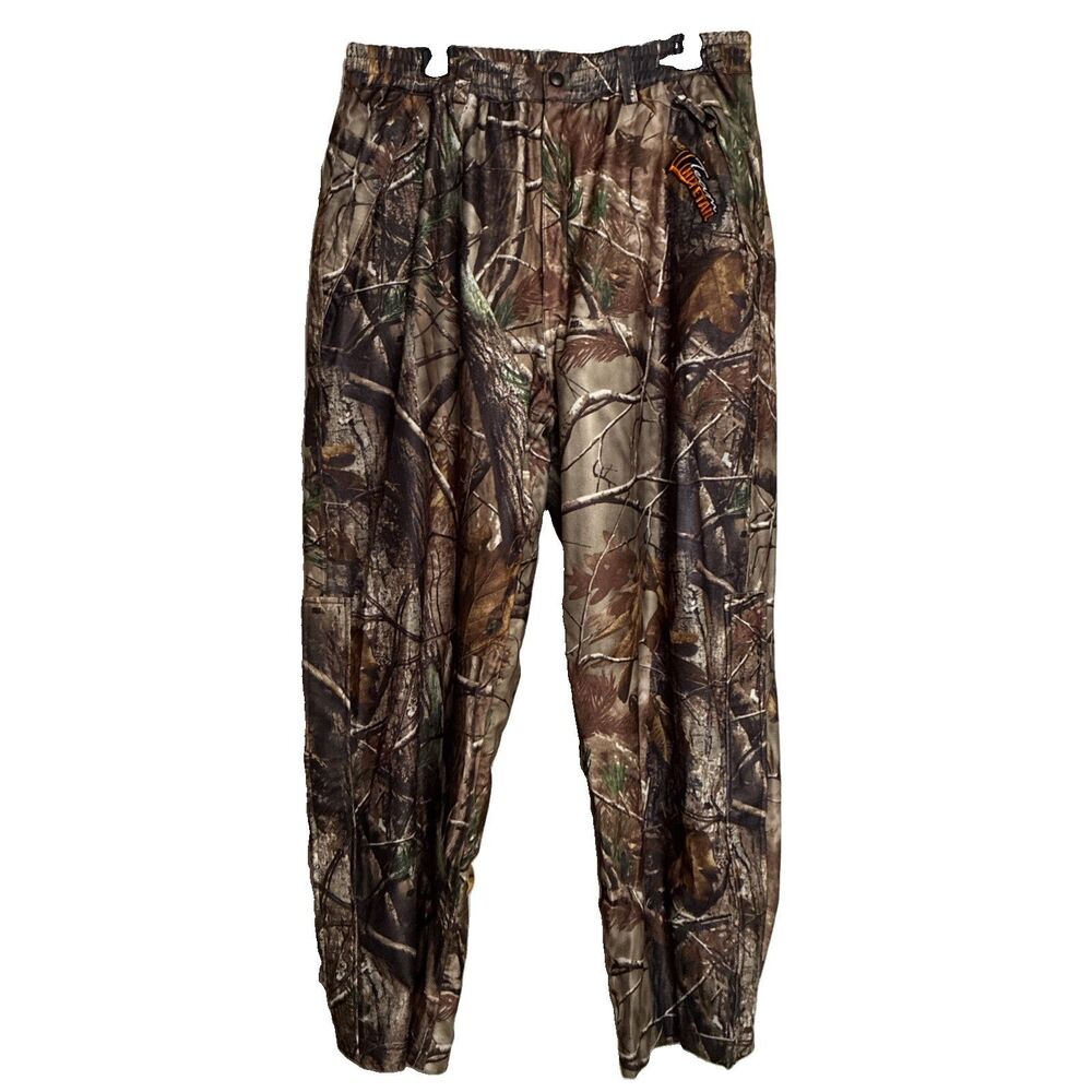 Team Whitetail Track Pants Mens Large Brown Camo Lined Elastic Waist Hunting L